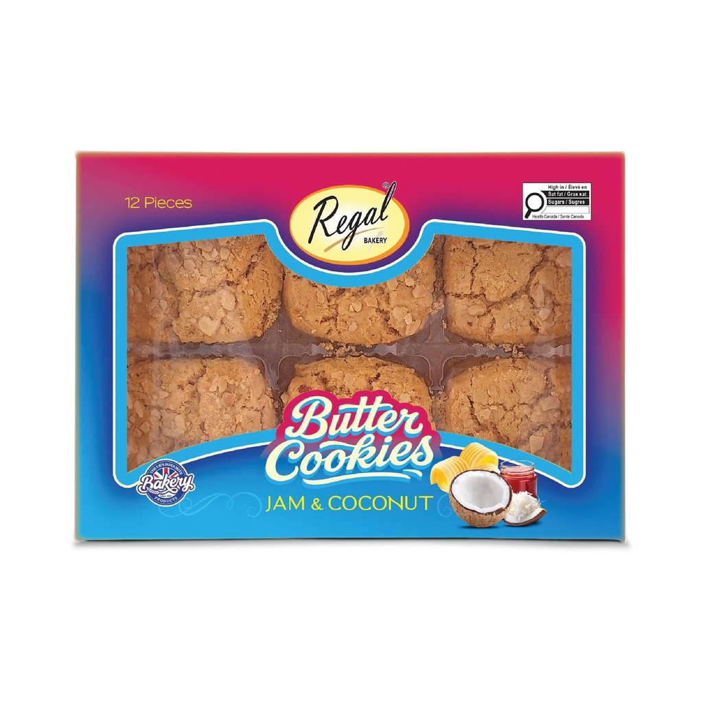 Regal butter jam& coconut cookies x 9